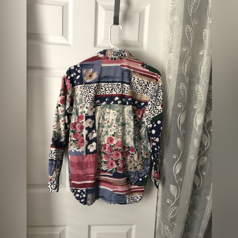 Vintage Capacity Patchwork Patterned Women Button… - image 8